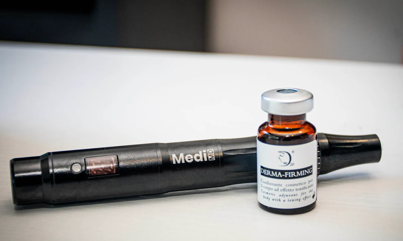 A professional skin booster product detail in the clinic.